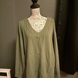 Amazon Women's Green V-Neck Sweatshirt, New with tag!